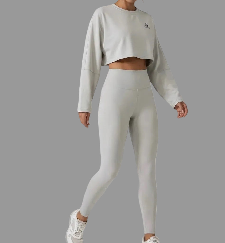 Cropped Oversized Gray Cotton T-shirt