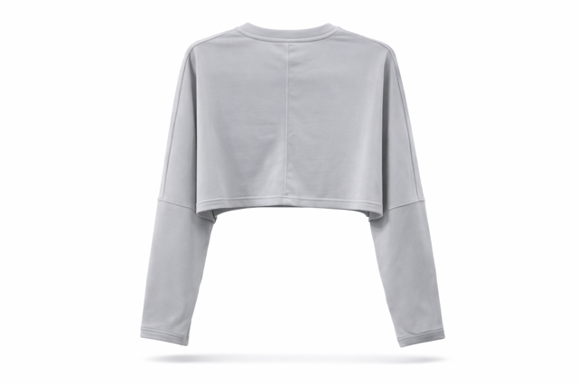 Cropped Oversized Gray Cotton T-shirt